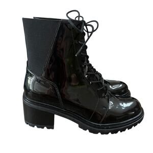 NWOT Geox Black Patent Leather Damiana Boots – Sz 10